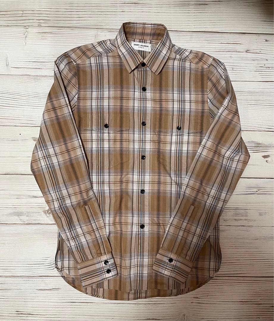 キムタク 私物 サンローラン チェックシャツ ラメ Sサイズ 15SS - メルカリ