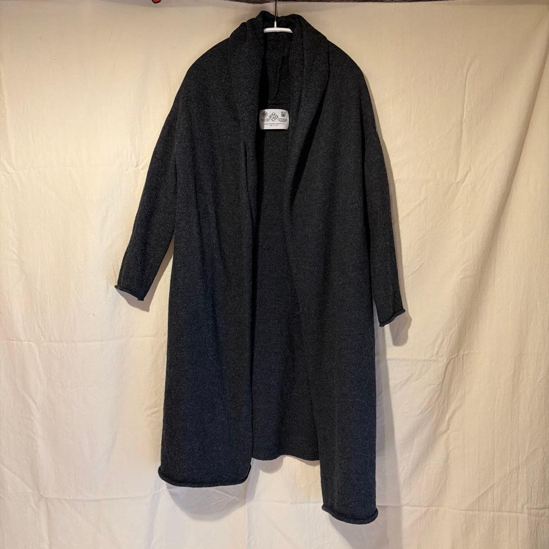 R&D.M.Co- 圧縮ウールローブ R&D.M.Co-/OLDMAN'S TAILOR KNIT MIDI ROBE/圧縮ニット・ミディ
