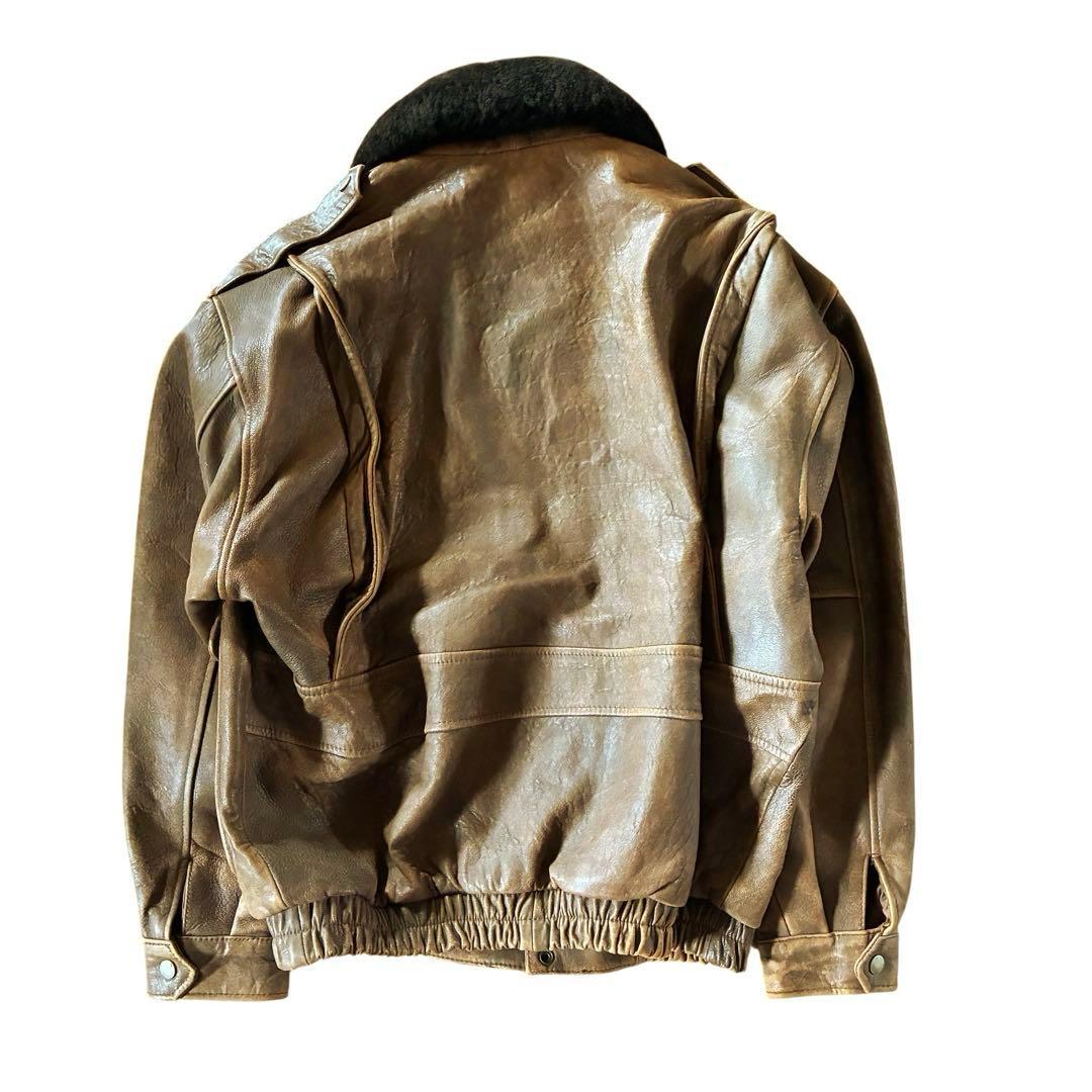 90s real leather bomber jacket 本革 a2 g1 - メルカリ
