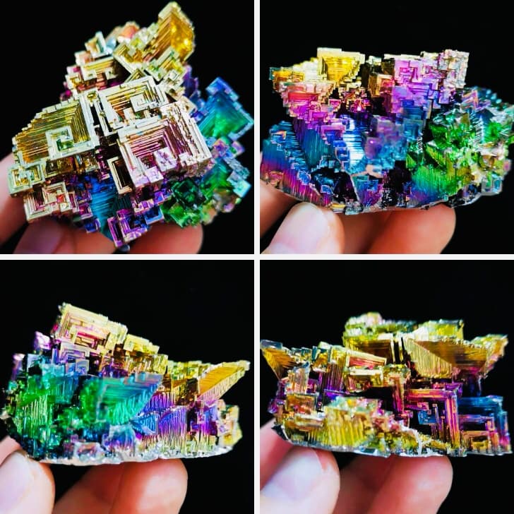 絶品 ビスマス結晶 106g ビスマス晶簇 大 精品【レインボー