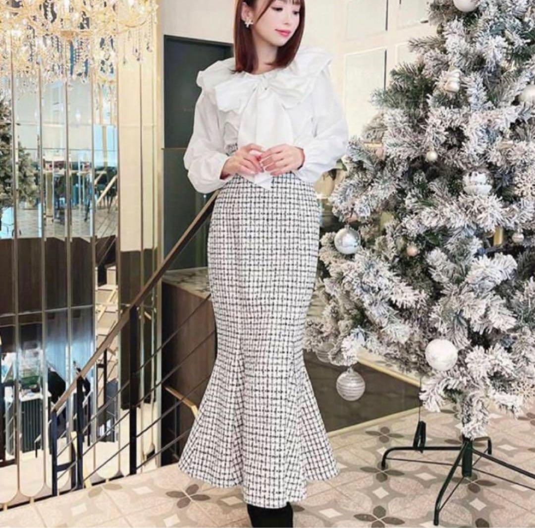 ミシェルマカロン ツイードマーメイドスカート - メルカリ