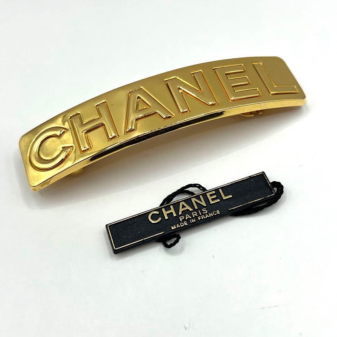 極美品】シャネル バレッタ ブランドロゴ ゴールド ヘアアクセサリー
