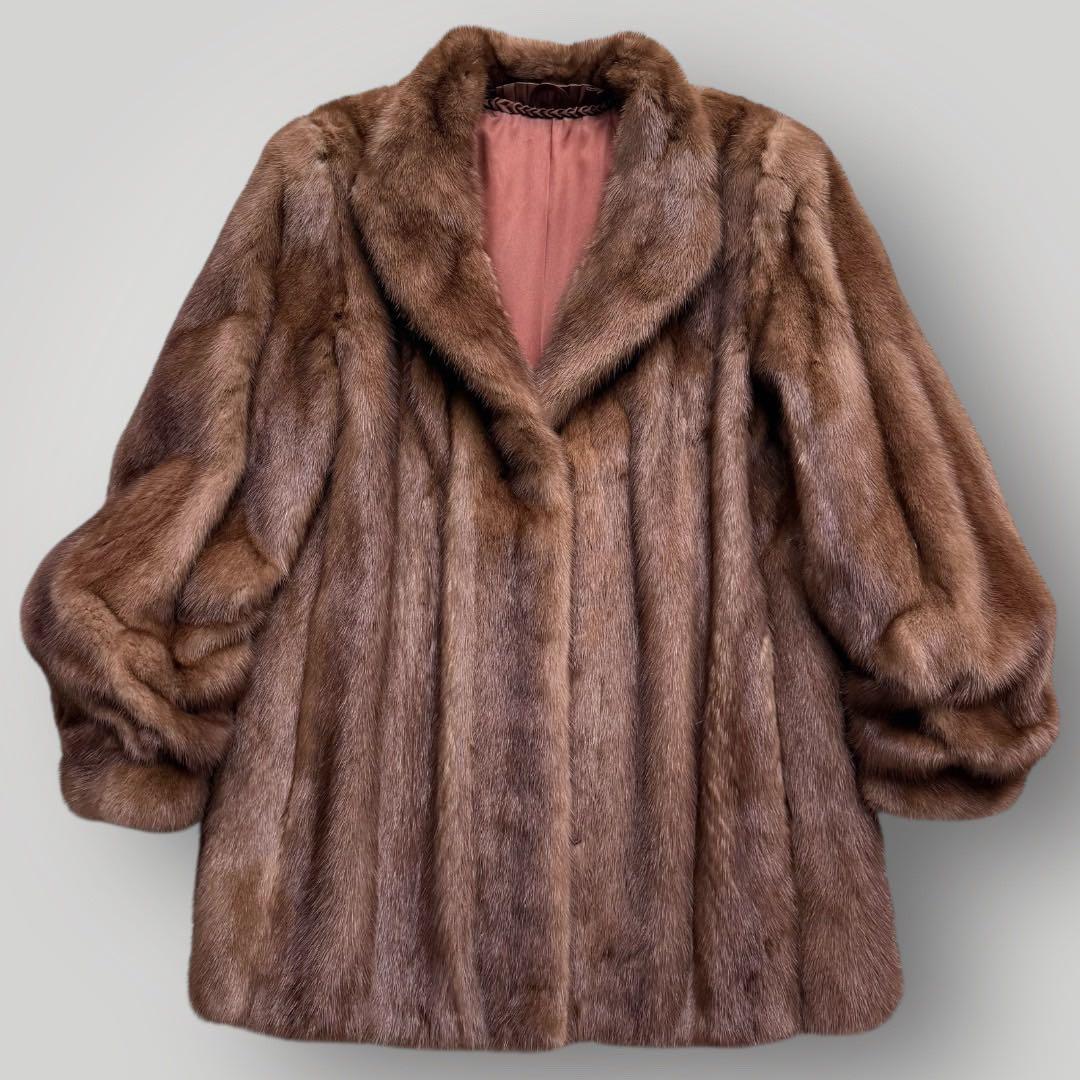 本毛皮 デミバフミンク サガミンク ファーコート なめし柔らか◎ 艶