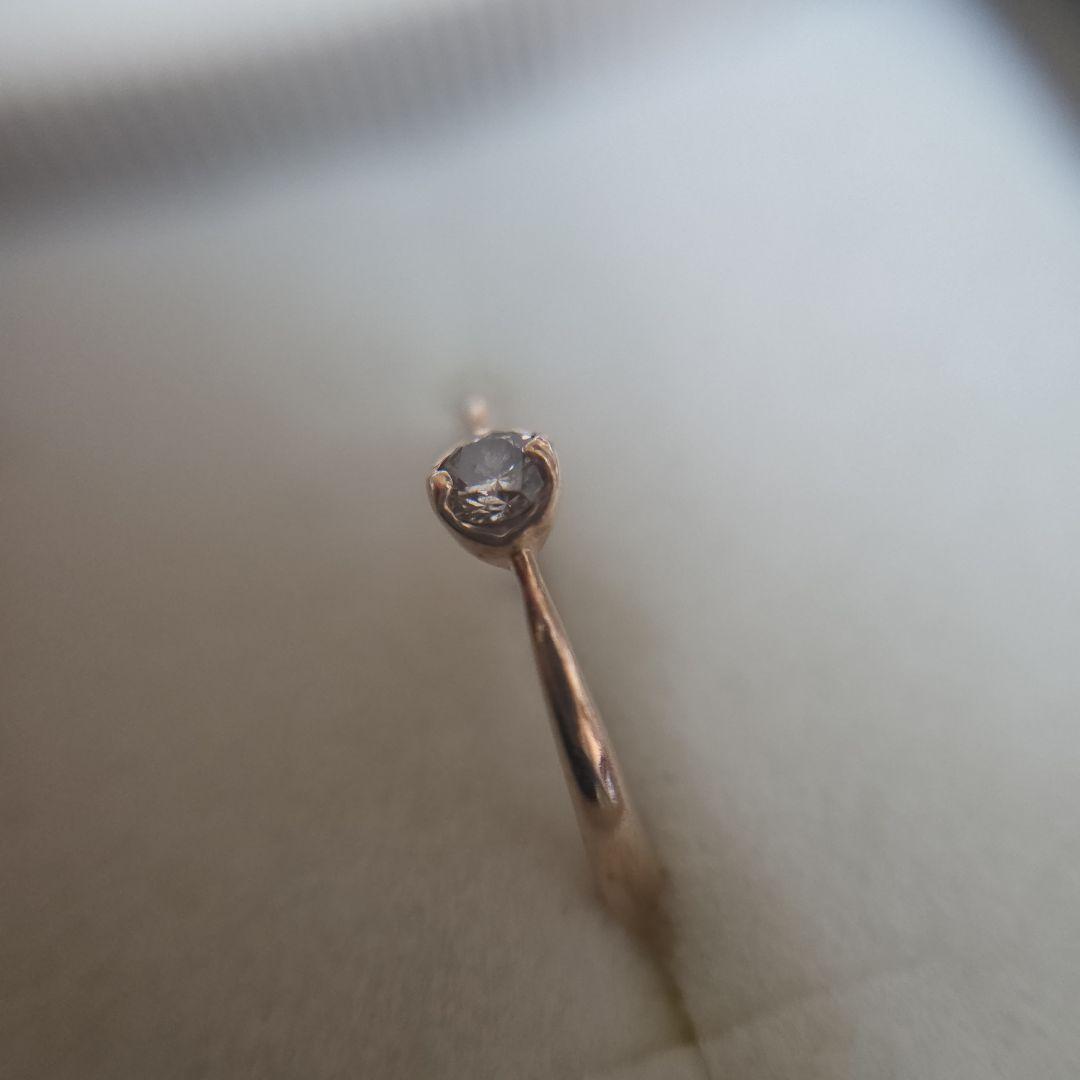 K10PG 1粒 ダイヤ 0.1ct リング