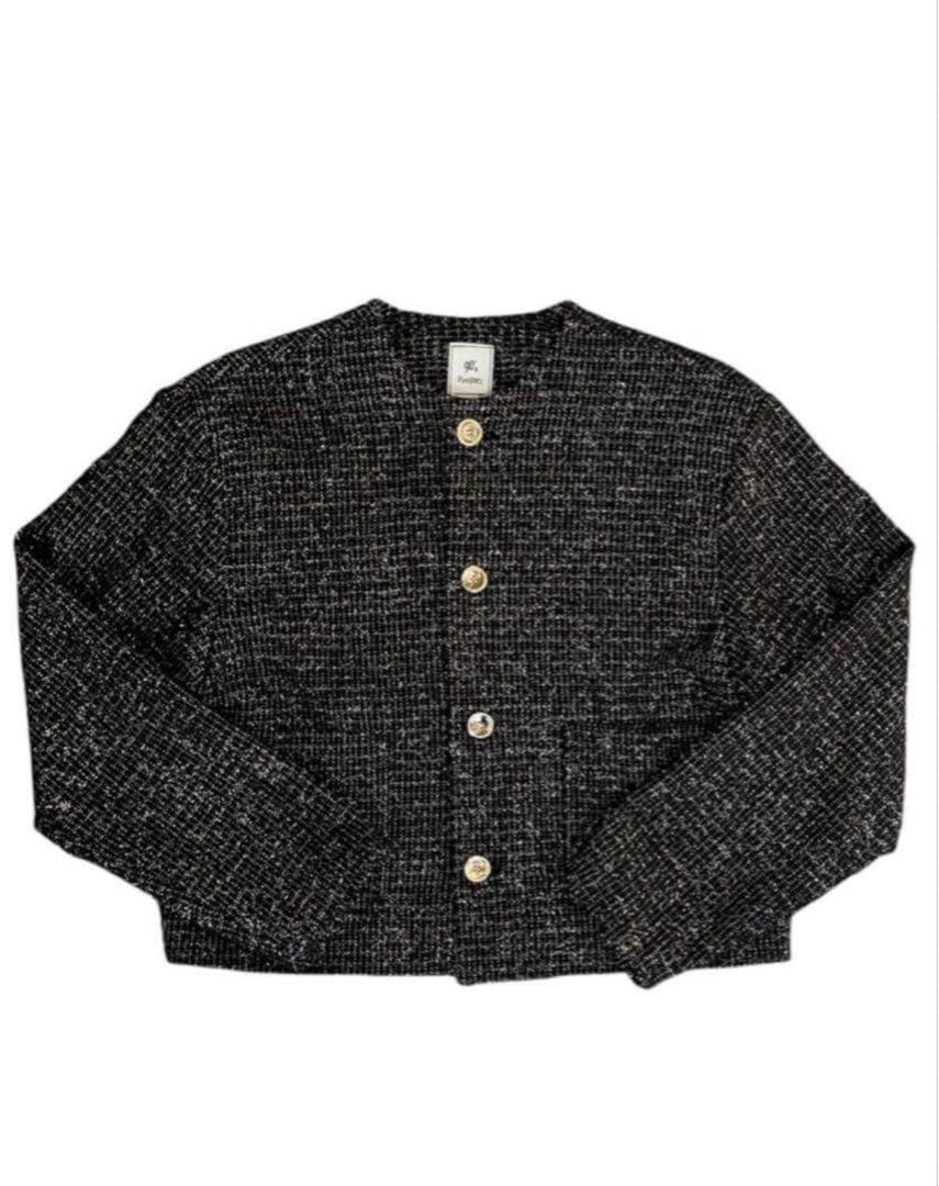 【ALUDE SELECT】 ノーカラージャケット alude otte 秋冬物 ALUDE SELECT】gold no color tweed jacket | 【ALUDE】韓国メンズ