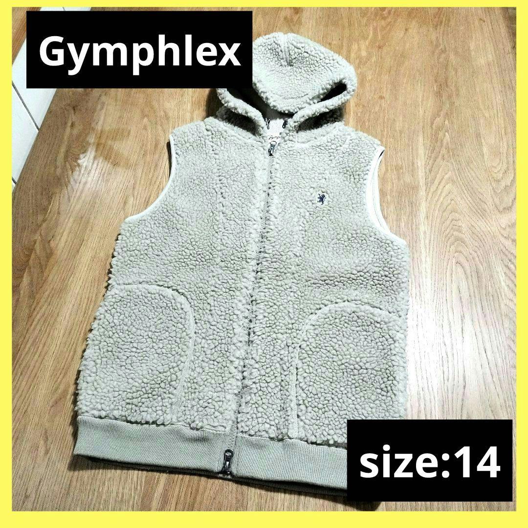極美品 ジムフレックス Gymphlex 14 M ボア ベスト ベージュ 楽天市場】14-M ジムフレックス ジップ ボア フード ベスト レディース