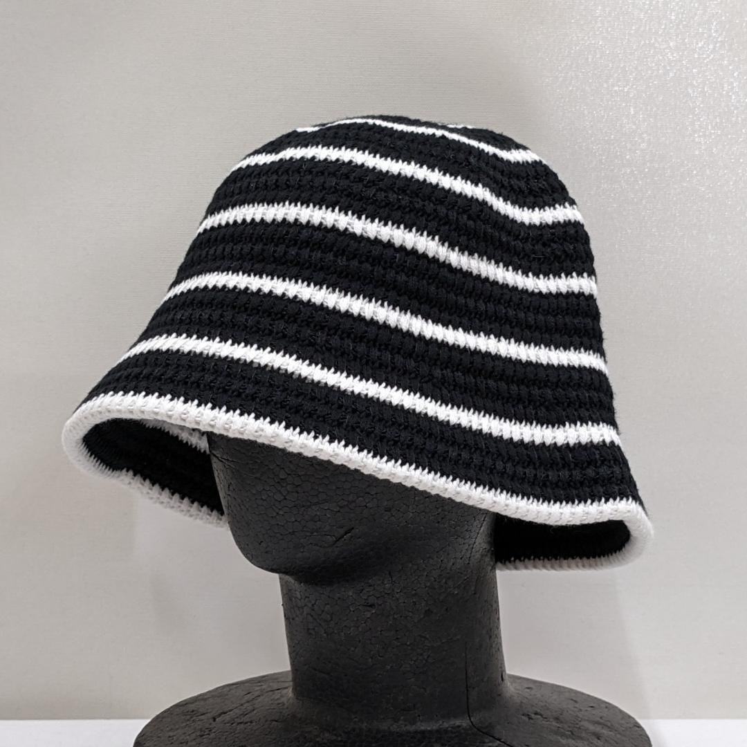 クーティー/ローゲージボーダーニットバケットハット/サイズ調整可内部アジャスター ボーダーニットバケットハット | CIAOPANIC(チャオパニック)レディース