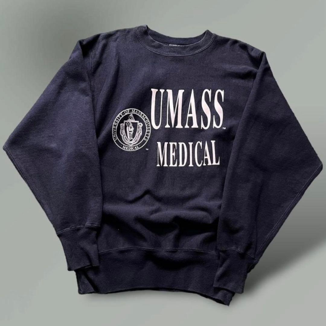 90s チャンピオン Massachusettsリバースウィーブ USA製 3段 90s チャンピオン Champion リバースウィーブ スウェット【XL】 野球
