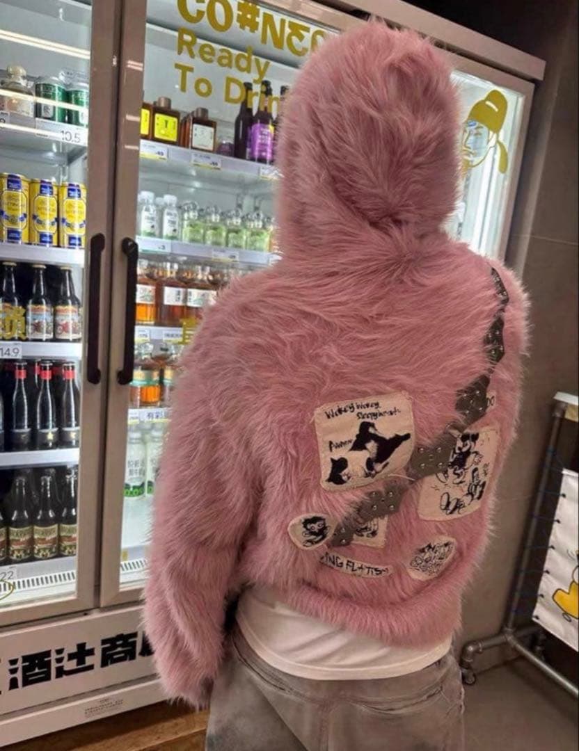 Worn-Out Shaggy Grunge Hoodie モヘ アフーディ - メルカリ