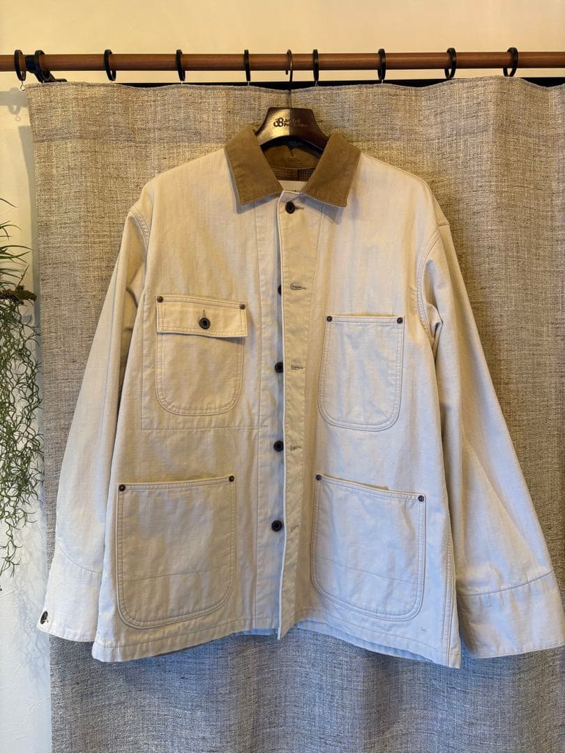 ジョンブル コットンカバーオール Mサイズ クリーム色 Johnbull（ジョンブル） カバーオール ブランケットダックカバーオール