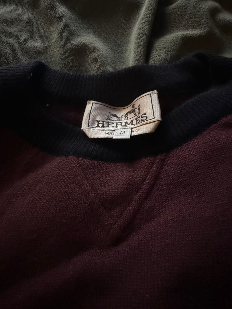 HERMES カシミヤラグランセーターM HERMES カシミヤラグランセーターM カシミア混○HERMES ラグランニット