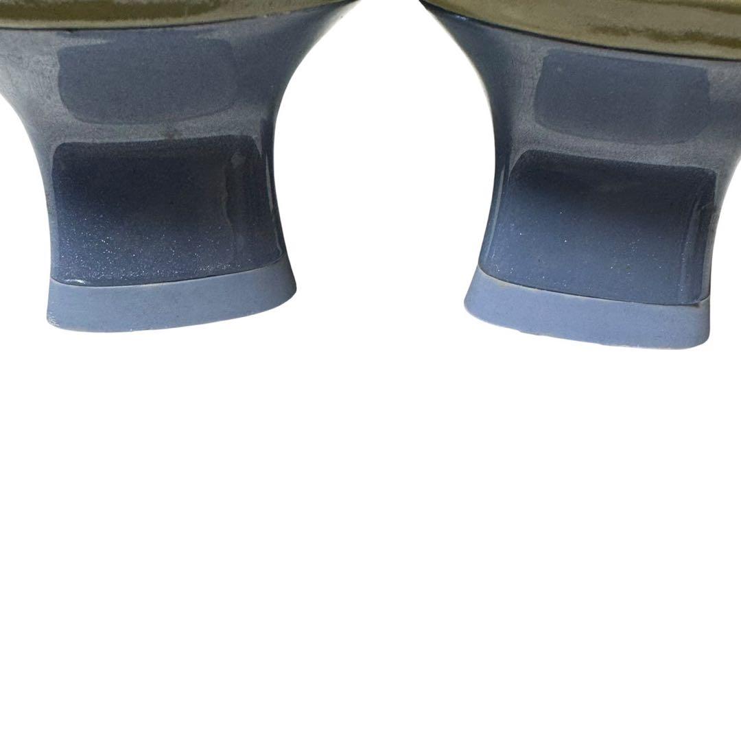 PRADA プラダ リボンスクエアトゥミュール エナメル　25.5cm