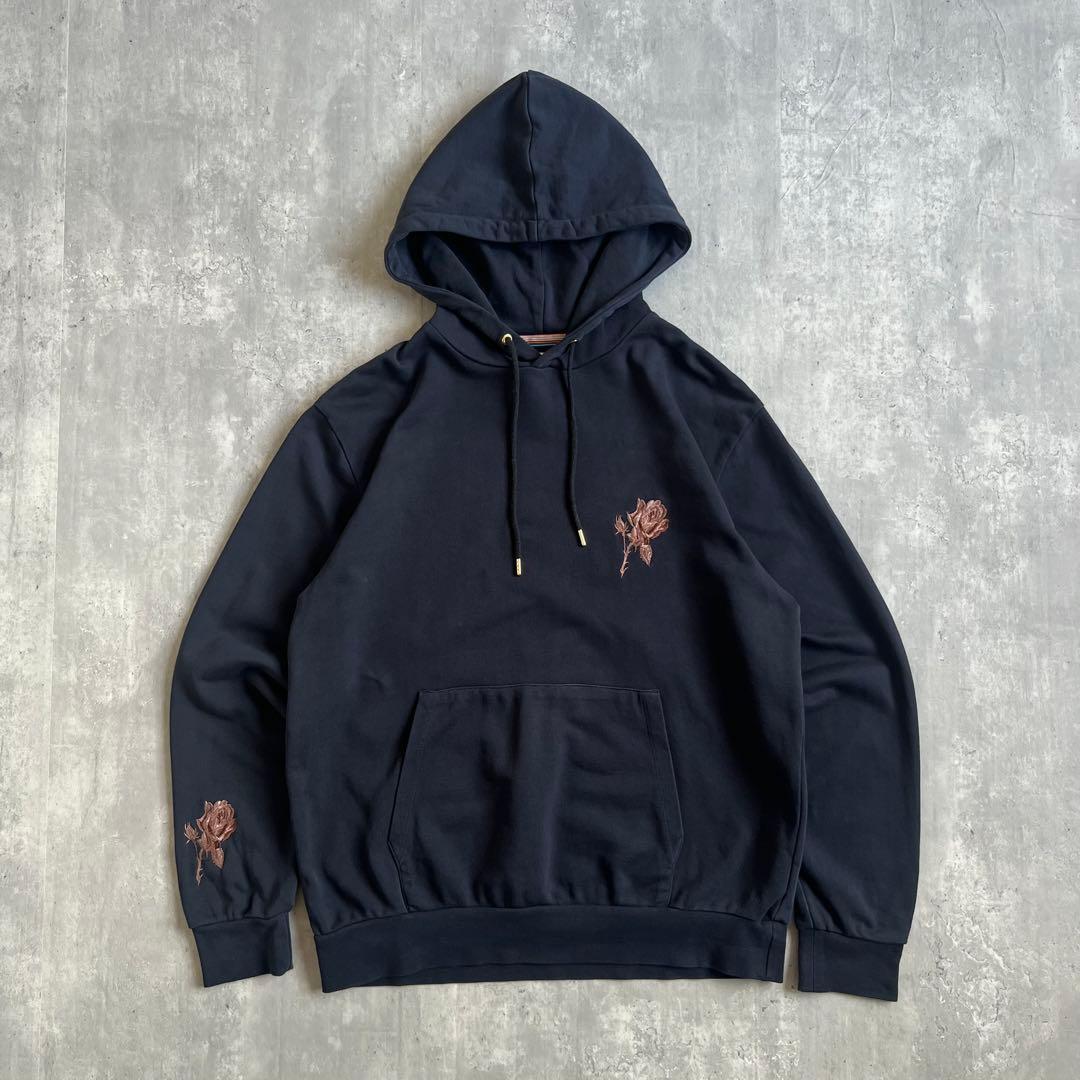 Paul Smith ポールスミス エンブロイダリー ローズ刺繍 パーカー L