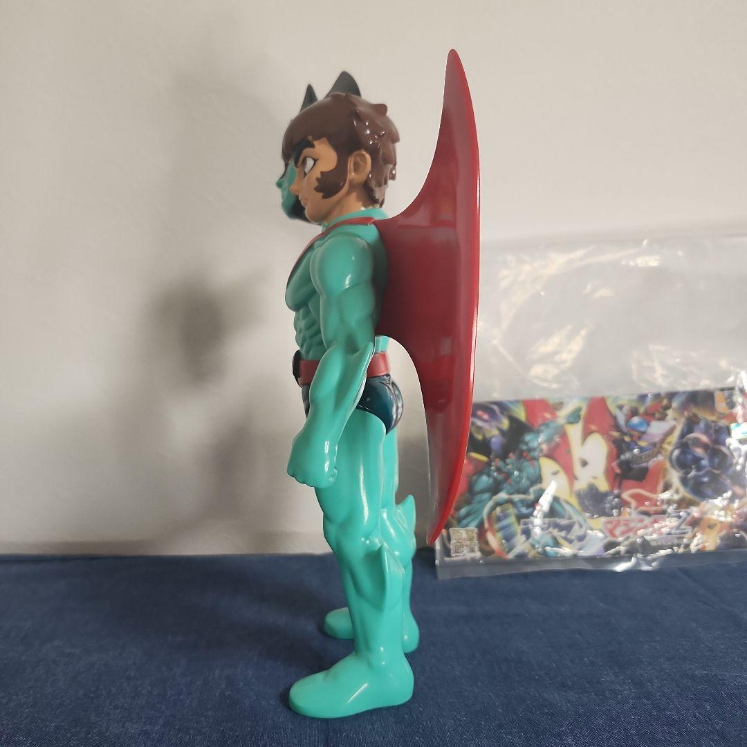 墓場の画廊 デビルマン マスク 面取れ ソフビ グリーン 一部塗装剥がれ