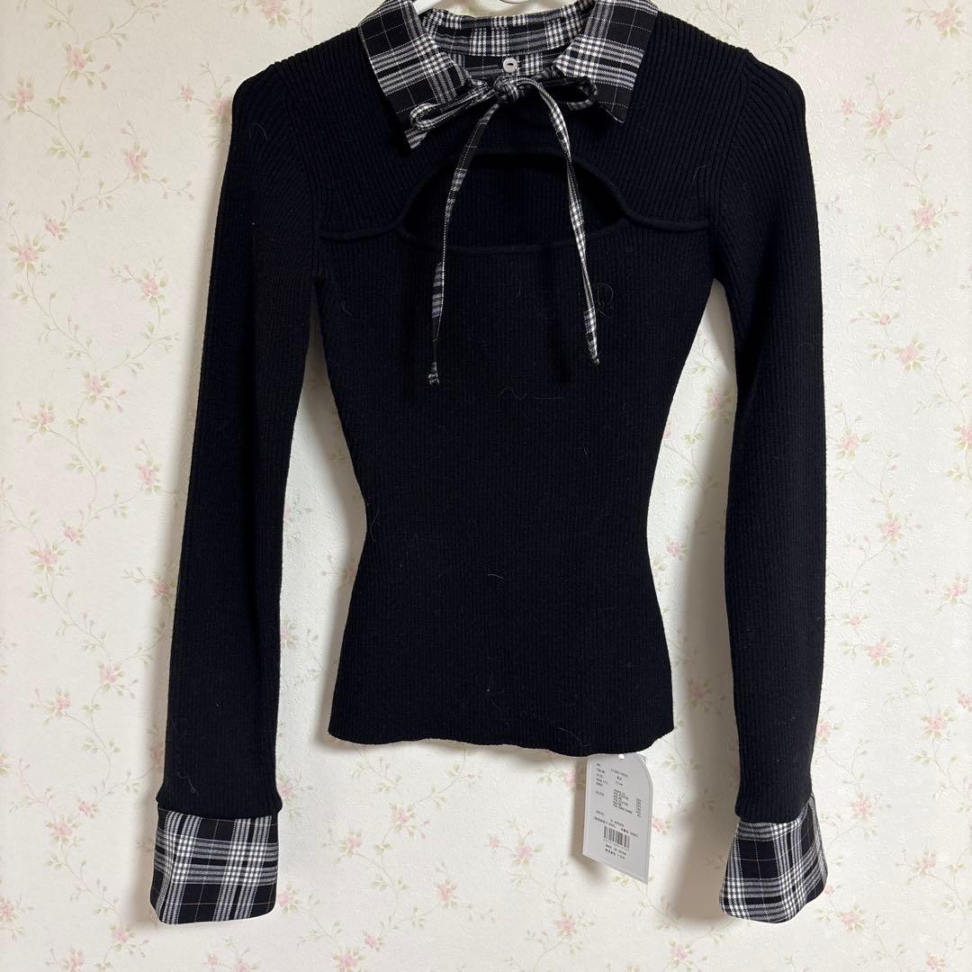 Darich ダーリッチ チェックカフスリブニットトップス - メルカリ