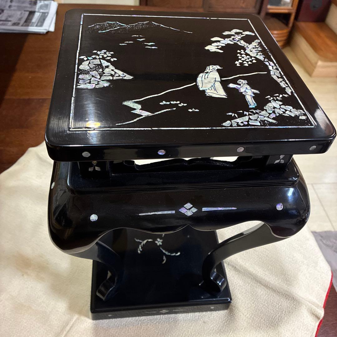 時代物 螺鈿細工 花台／飾り台 木製 漆芸(^^)美品 - メルカリ