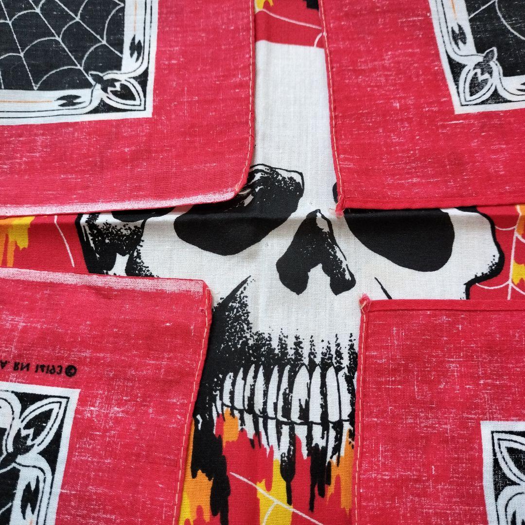 スカル柄 ヴィンテージ バンダナ