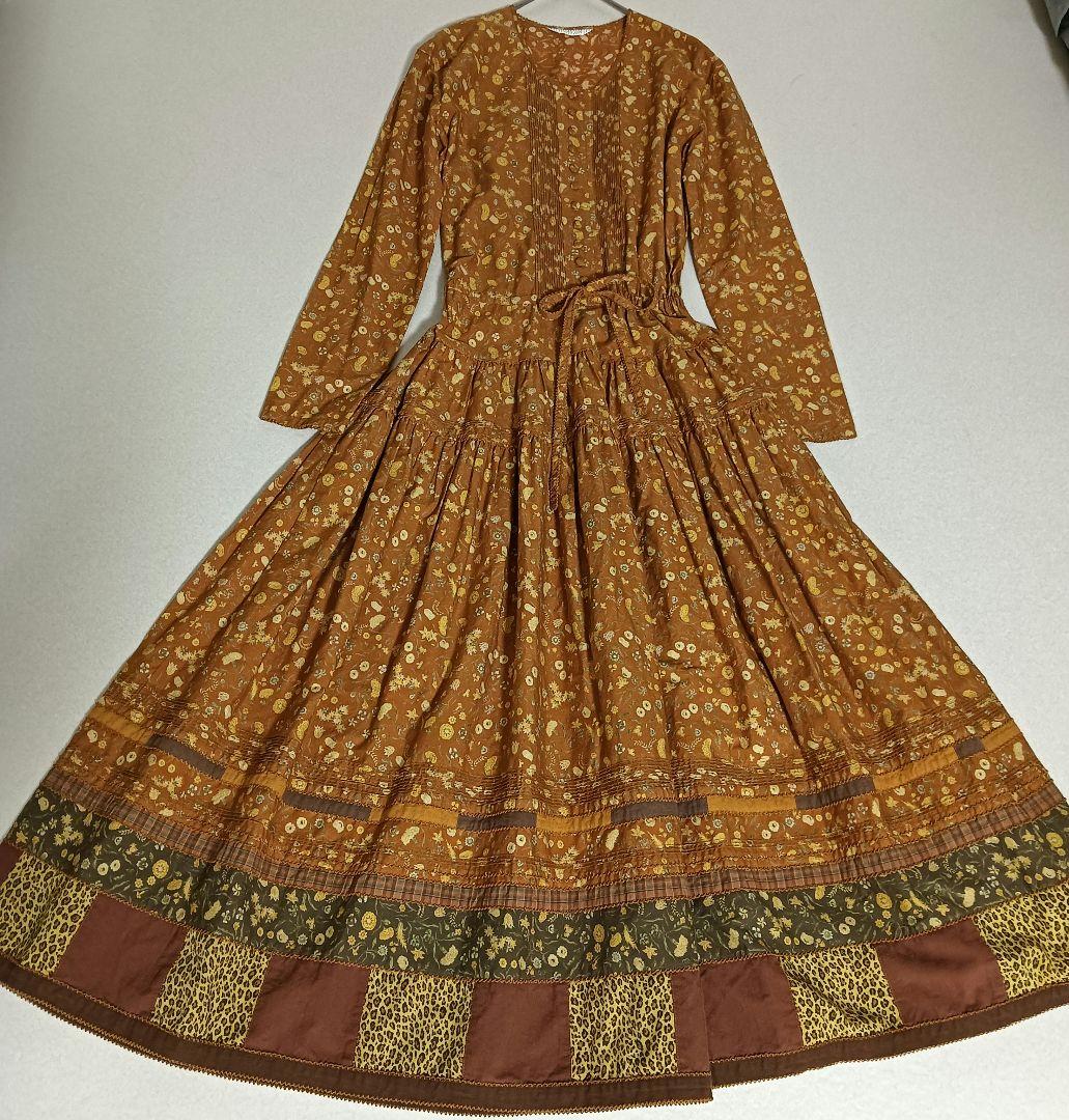 カネコイサオ 花柄 レオパード パッチワーク フレア ワンピース - メルカリ