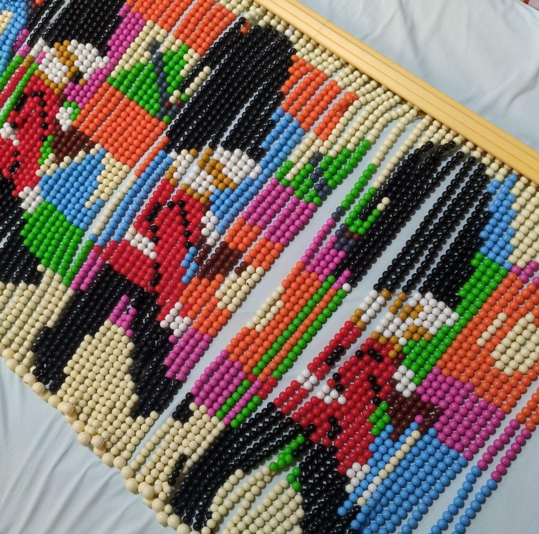 昭和レトロ 球のれん スキルスクリーン ビーズのれん 兵隊 イギリス近