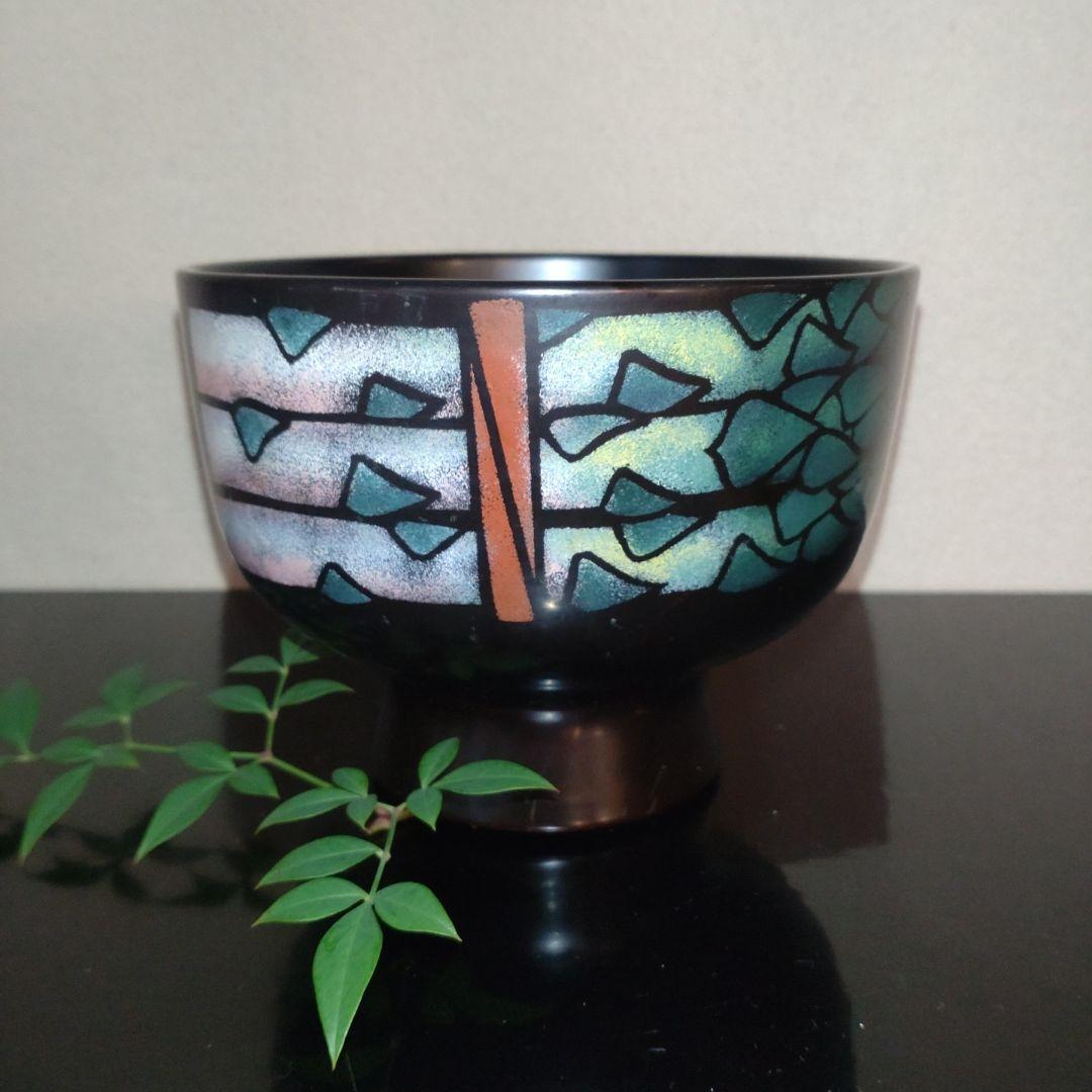 漆器 漆芸作家 山本進也 作品 野菜蒔絵の合鹿碗（アスパラ） | 激安