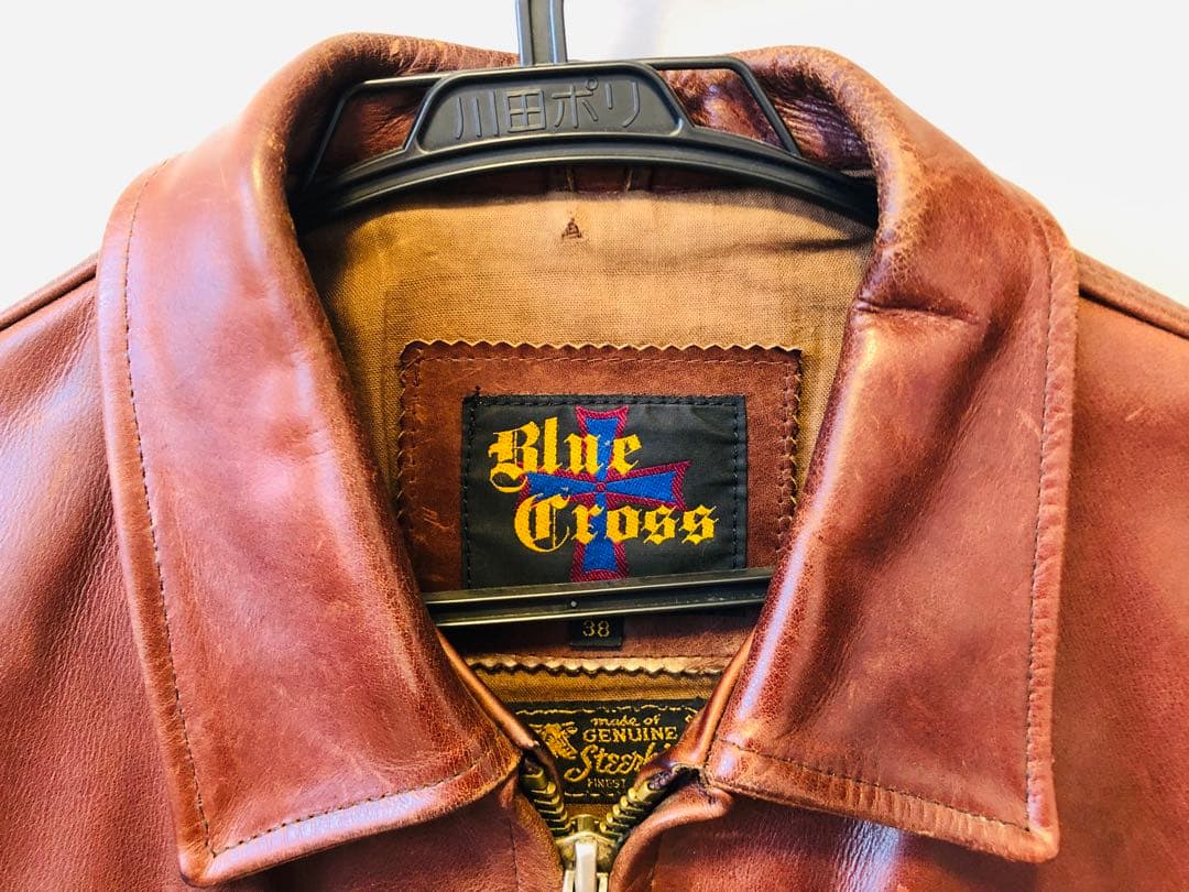 美味☆BLUE CROSS ヴィンテージ シングルライダース ブルークロス 本革