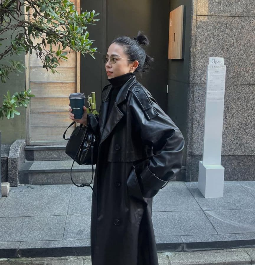 moon様専用 ZARA フェイクレザーロングコート - メルカリ