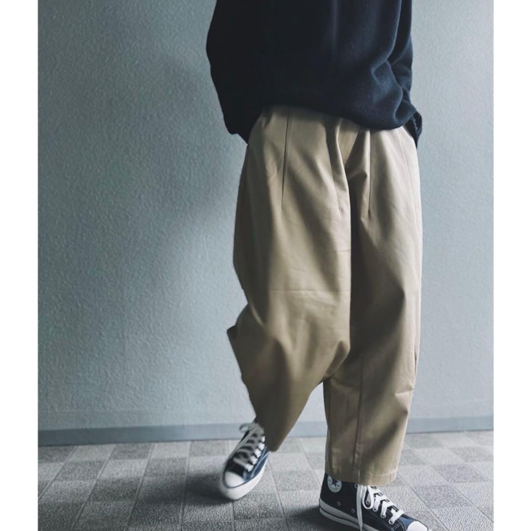 Nala cocoon chino beige Mサイズ　4/30まで 美品 Nala cocoon chino pants ナラ コクーン チノパンツ ベージュ M