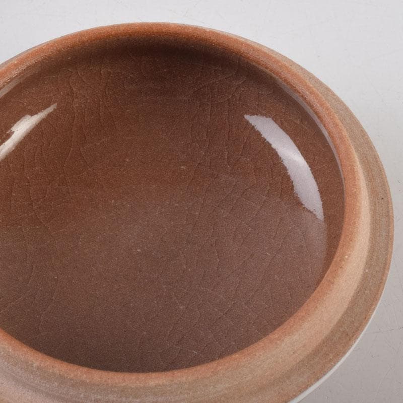 すみれ様専用 京焼 清栄寺窯杉田祥平造 赫土地馬文 宝珠香合 共箱 V