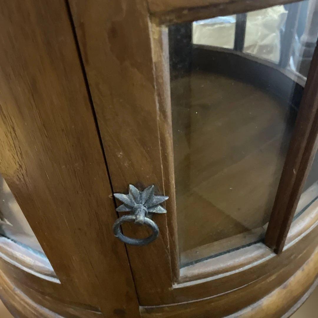 無垢材 イタリアクラシック家具 トレイ付きティーテーブル ガラス