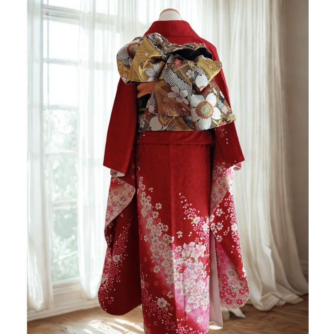 ☆新年特価！値下げ☆一蔵 正絹赤振袖6点セット｜桜模様入り│成人式