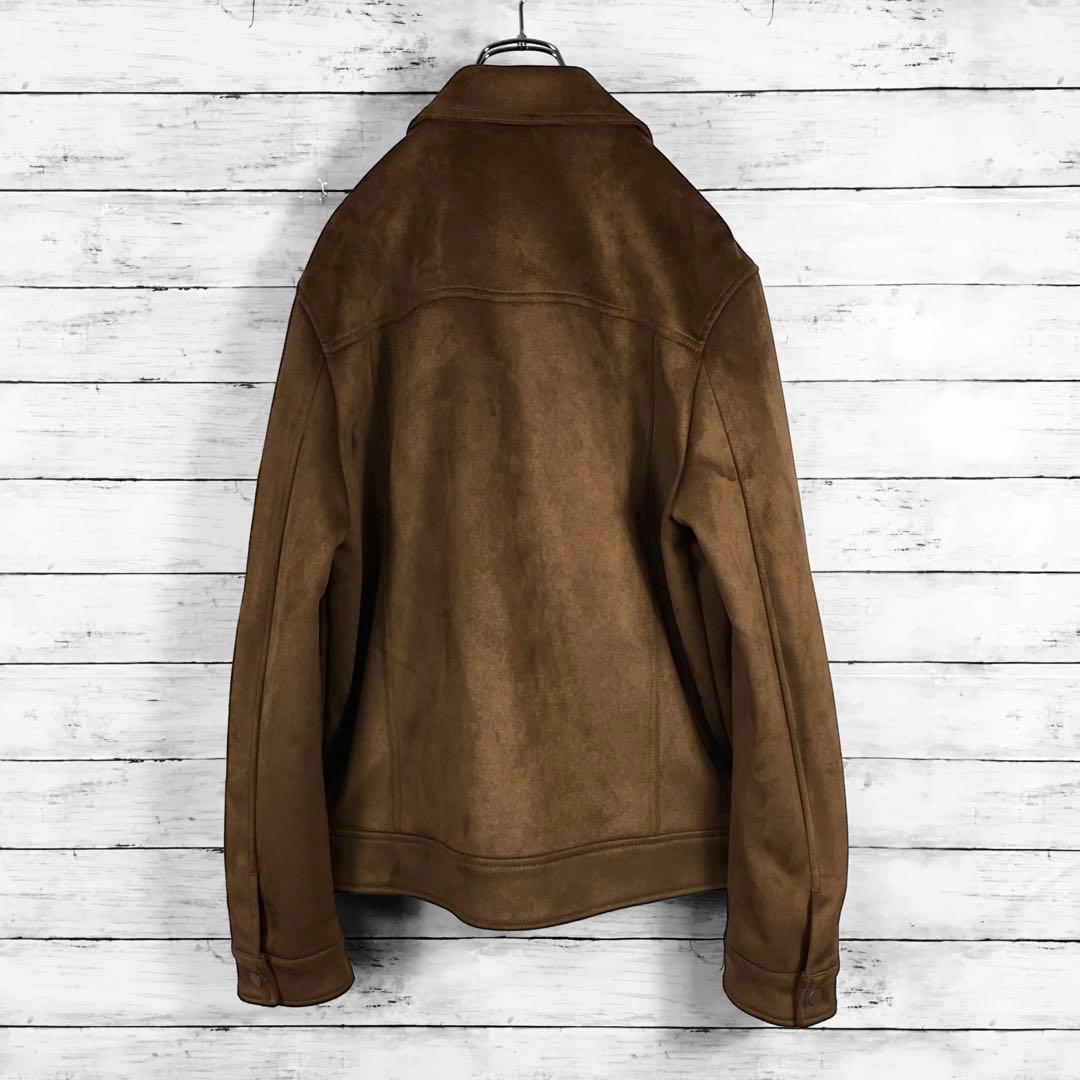 ZARA ザラ フェイクスエード トラッカージャケット ブラウン Lサイズ