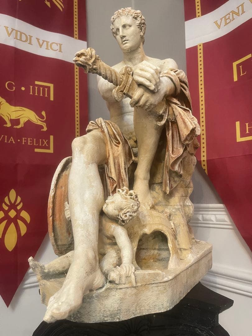 迫力 大型アレス像 60cm ギリシャ神話 インテリア彫刻 手塗装 レプリカ