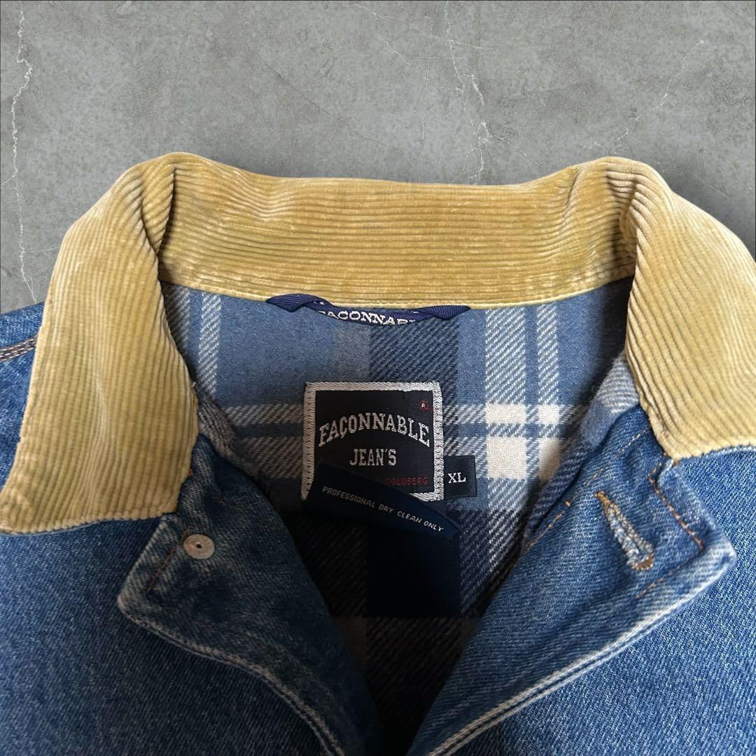 FAÇONNABLE JEAN'S 90s チェック柄 裏地 カバーオール XL