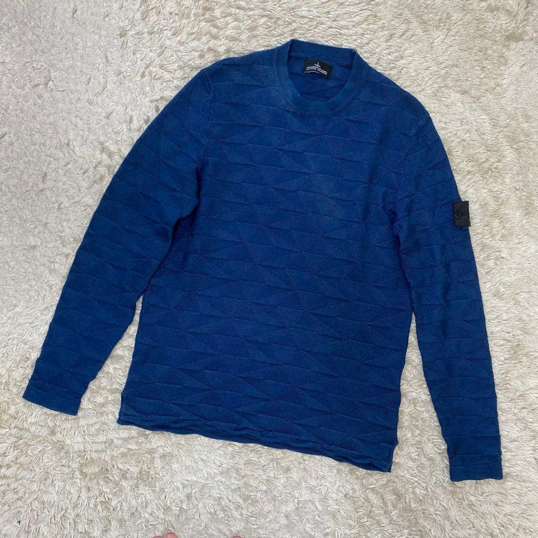 ストーンアイランド 黒タグ ネイビー コットンニット Mサイズ - メルカリ