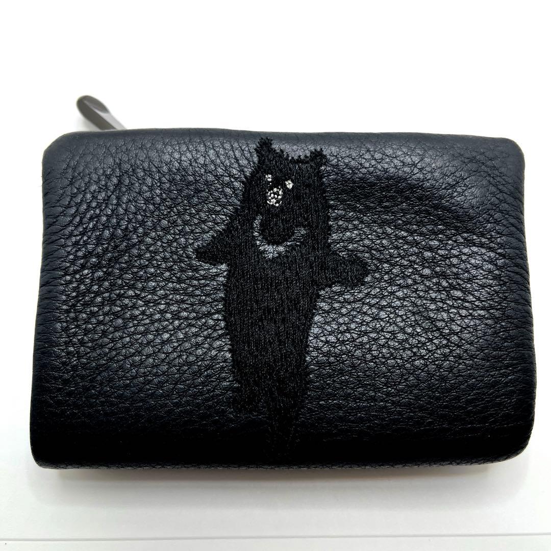 美品ear PAPILLONNER ツキノワグマ ベア クマ レザー二つ折り財布