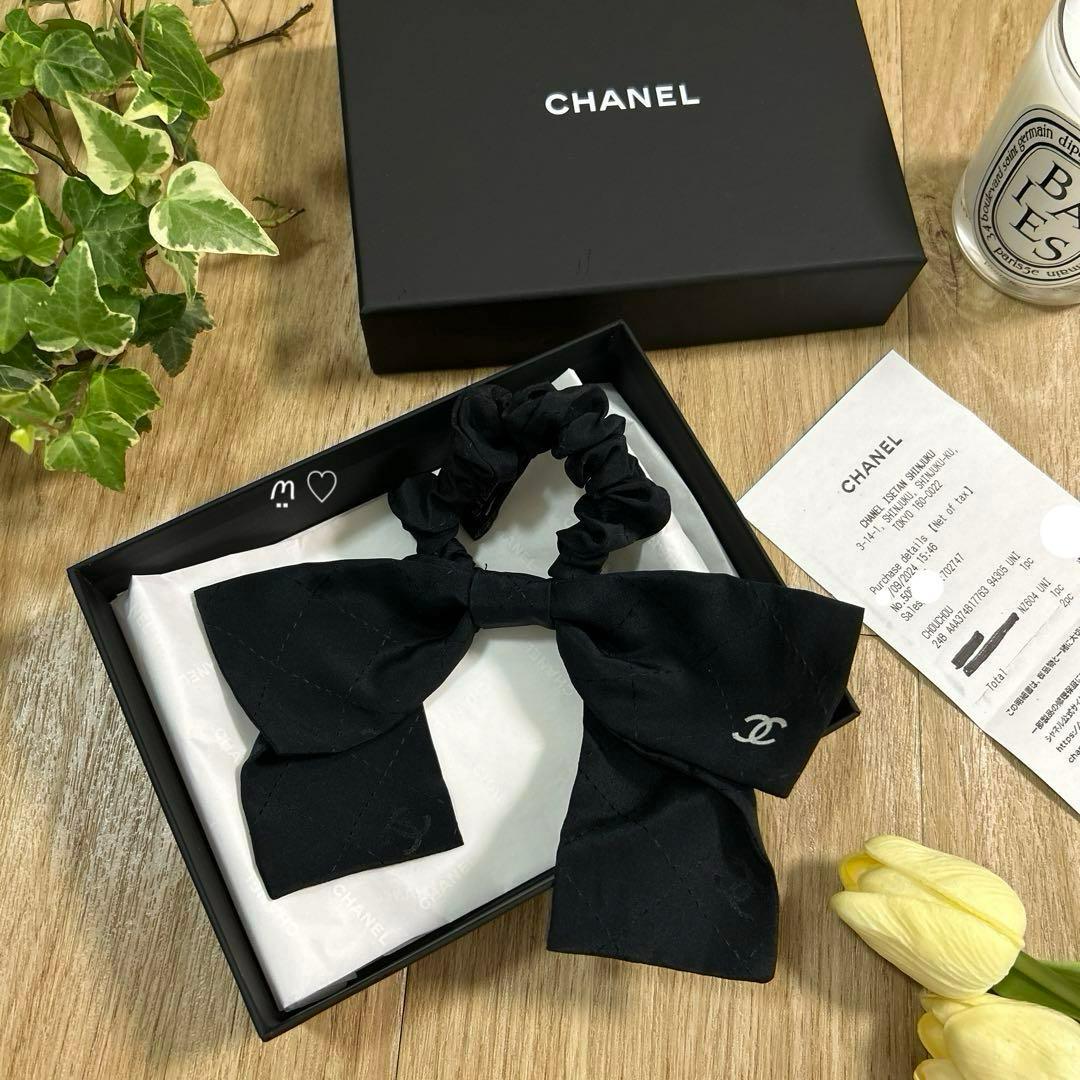 今季新作CHANELシャネル ココマークリボンシュシュ シルク ヘア