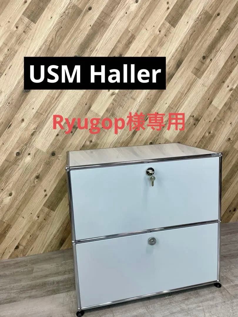 USM Haller　ハラー　1列 2段　キャビネット ライトグレー ① USMハラー 中古 ハラーシステム 2連 USM Haller 中古オフィス家具