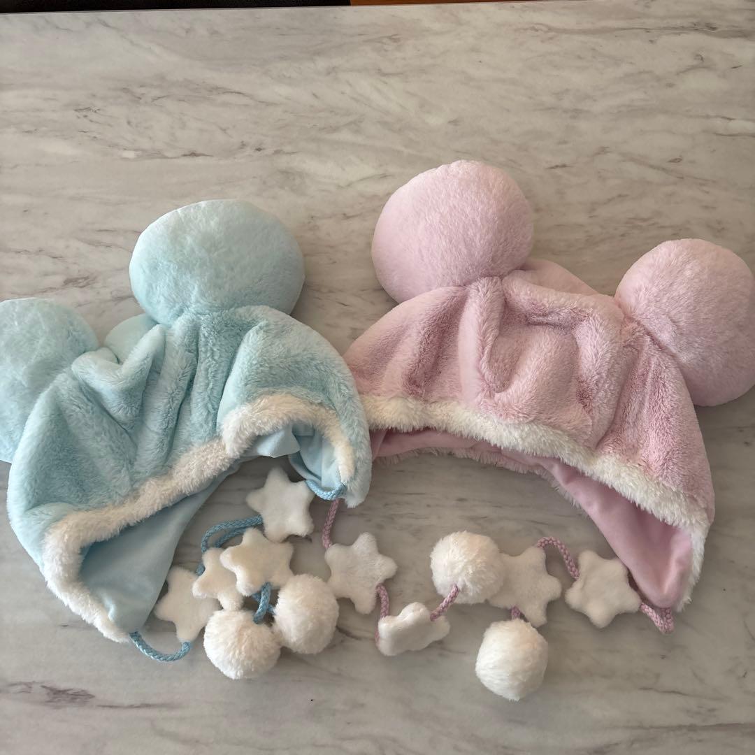 ディズニー ファンキャップ 星 パステル ピンク 水色 ミッキー ミニー