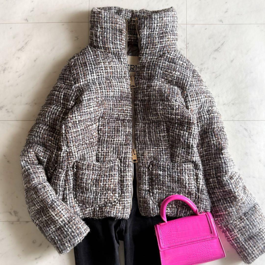 美品 ヘルノ サイズ44 ツイード スタンドカラー ショート ダウンジャケット 楽天市場】ダウンジャケット ショート（ブランドヘルノ）（コート