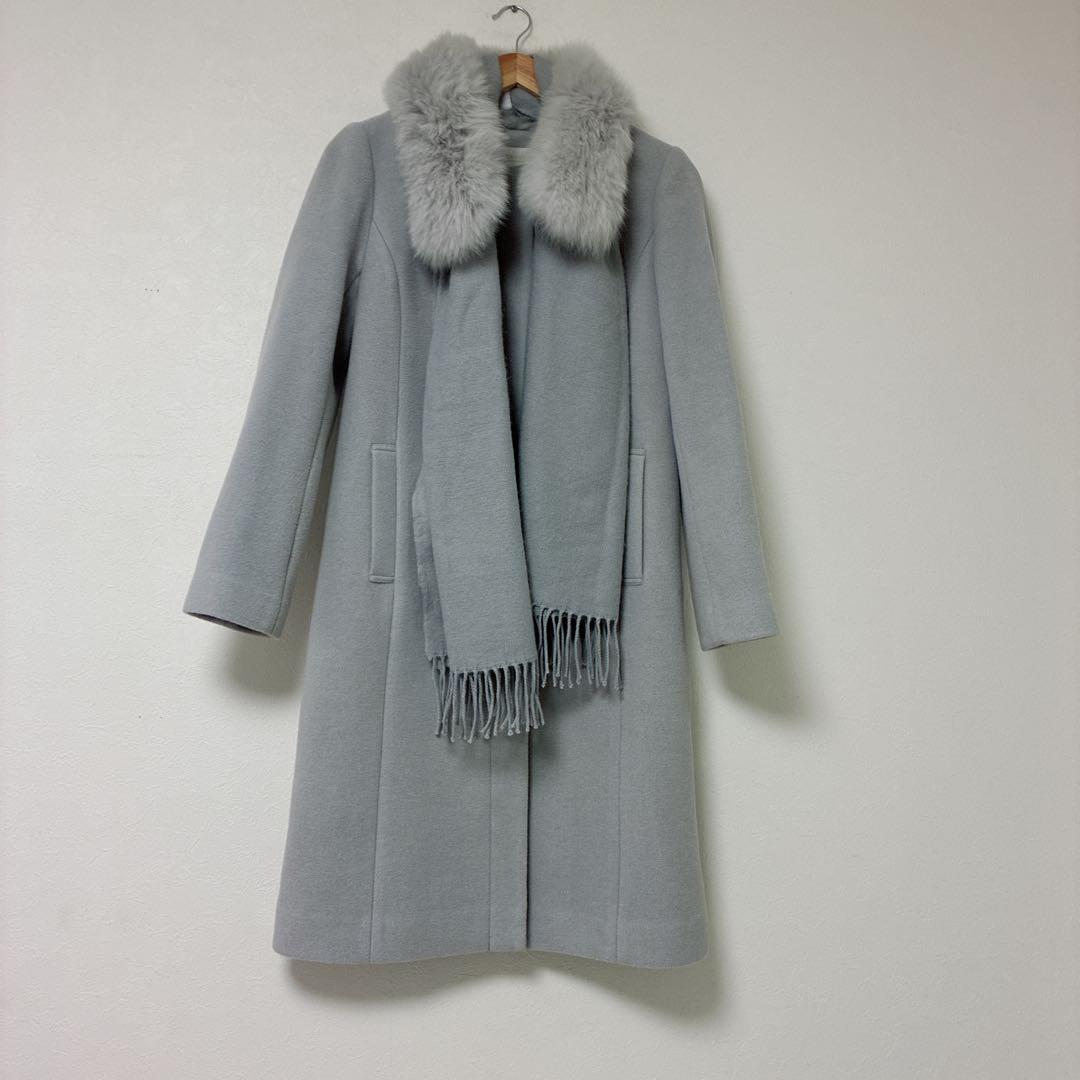 【1/12(月)まで限定お値下げ】4WAYファーストール付きノーカラーコート M 2025年秋冬 ファーストール付ノーカラーコート 2528002 ｜Super Beauty