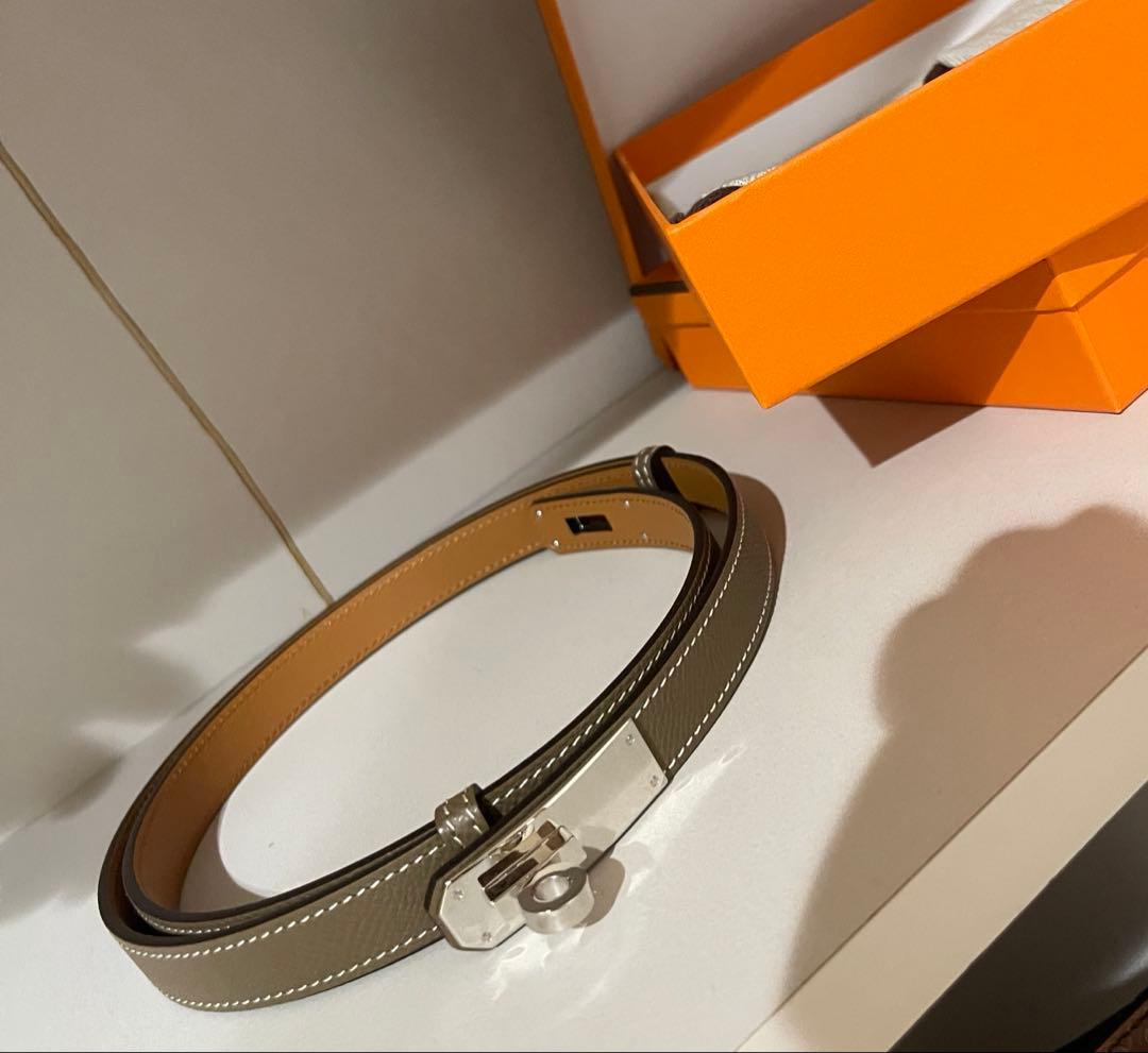 お値下げ】エルメス ケリーベルト エトゥープ シルバー金具 - メルカリ