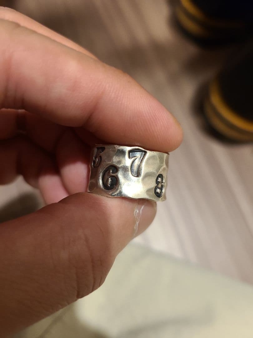 【ヴィンテージ❗️】シルバー ×数字デザイン×メキシカンジュエリーリング ☆シルバーリング❗ ヴィンテージ彫刻☆フリーサイズ❗メキシカン