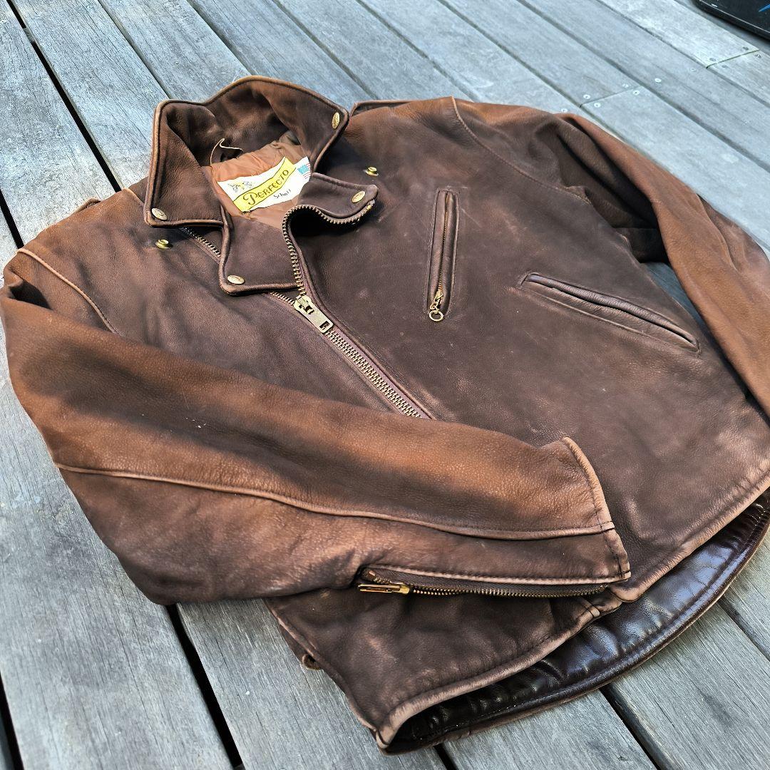 Schott ショット ブラウン ダブルライダース ビンテージ 34 茶色