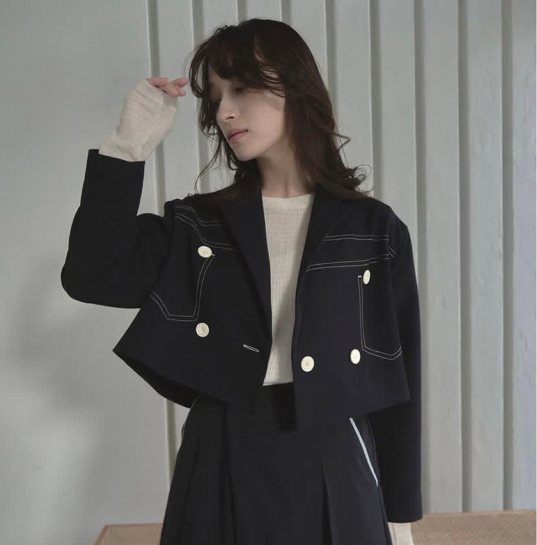 cen.ステッチショートジャケット ダークネイビー - メルカリ