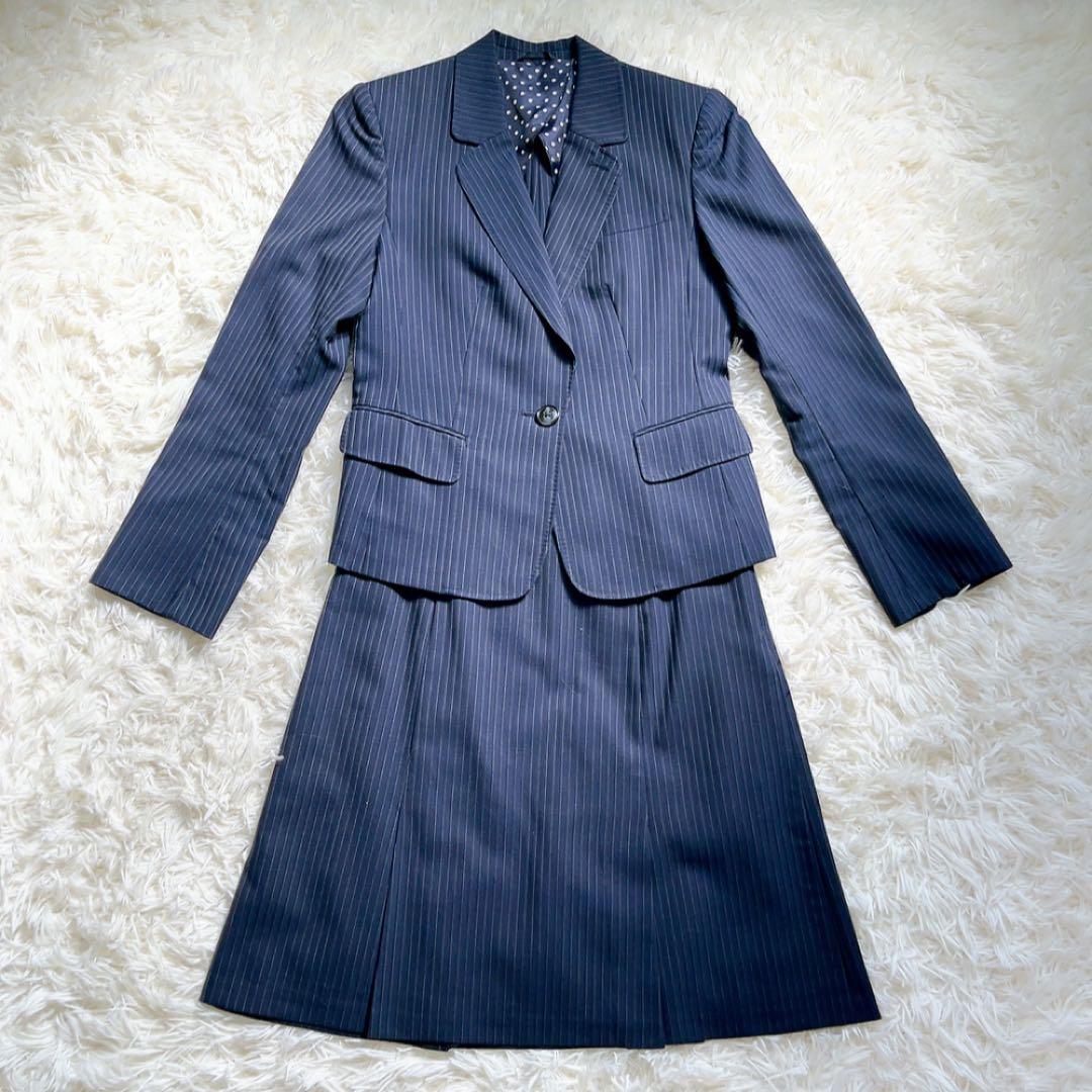 佐々木希 nline スーツ ネイビー ストライプ 3点セット シルク混