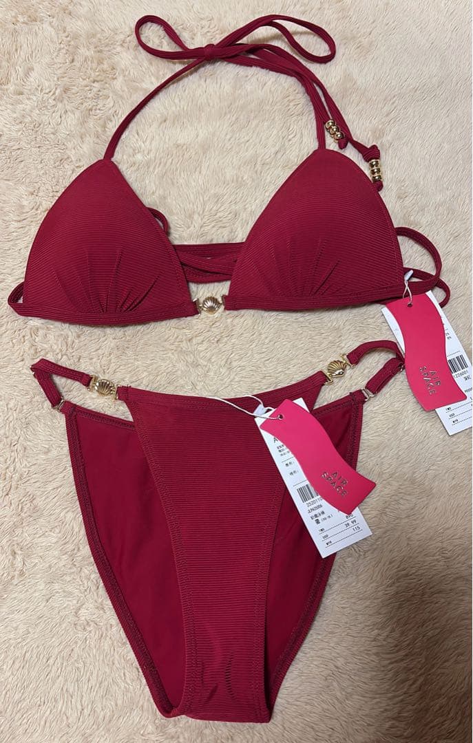 AIRSPACE エアスペース シェルチャーム盛ブラビキニ ボトム ワイン