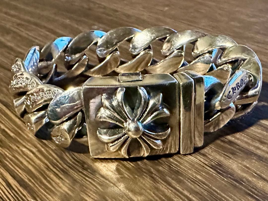 プラスクロス ボックス idブレスレット 140グラム シルバー925CHROME