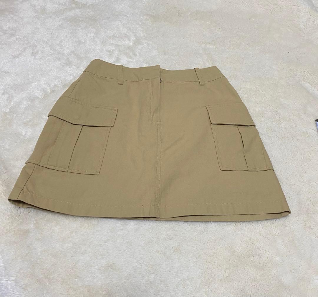 ベージュ ポケット付き ミニスカート - メルカリ