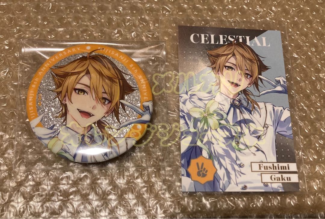 にじさんじ チェキ 伏見ガク メタルカード グリッター缶バッジ 8周年