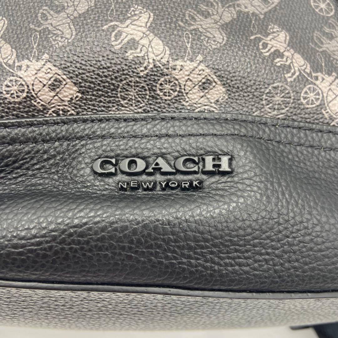 美品✨ コーチ ハドソン 馬車柄 バックパック レザー PVC 黒 89897